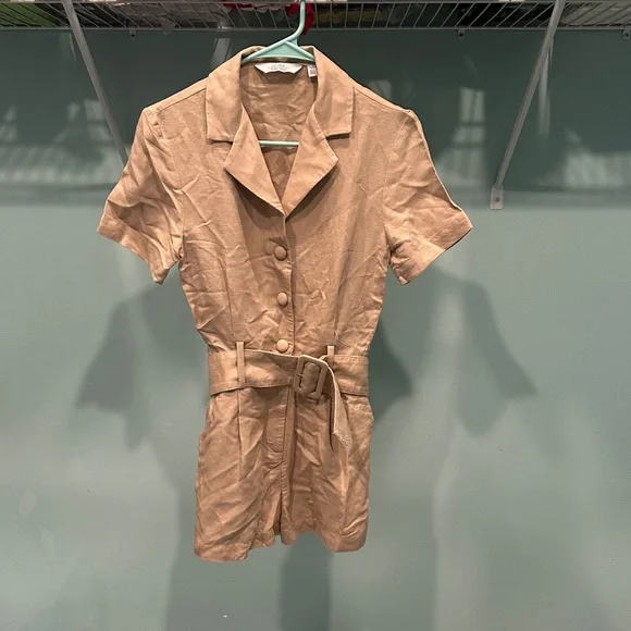 & Other Stories Beige Button-Up romper - Picture 2 of 6
